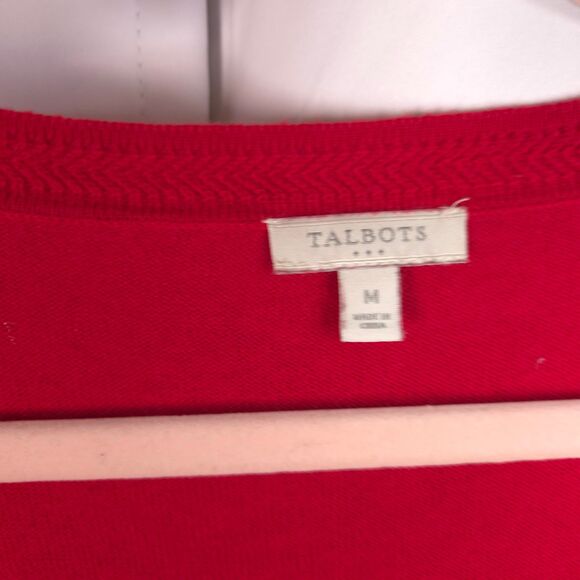Talbots Womens Medium Red V-Neck Pullover Long Sleeve Sweater - Picture 2 of 7